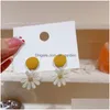 Dangle Chandelier Korean Fashion Beautif Resin Flower Earrings For Women 2022 Daisy Jewelry Drop Delivery Dhk5O