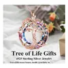 Naszyjniki wisiorek Sier Celtic Feone Tree of Life Naszyjnik dla kobiet okrągły Rainbow Crystal Birthday Gift Girls Friends Mom Hurtowe Dhqmv