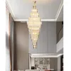 Lampes suspendues Villa Salon Lampe en cristal El Lobby Grand Lustre Duplex Bâtiment Phare Tournant Escalier Long