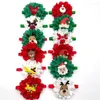 Dog Apparel 50/100pcs Christmas Puppy Accessories Lace Flowers Bowties For Small Dogs Snowman Pet Bow Tie Grooming Bowtie