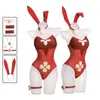 Costumes d'anime Genshin Impact Klee Cosplay Bunny Girl, combinaison Sexy d'halloween pour femmes