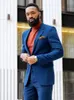 Мужские костюмы Blazers Royal Blue Slim Fit Mens Meanted Lyckememedos мужской смокинг для свадьбы Два куска носит обратно вентиляционные выпускные куртки.