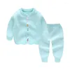 Ensembles de vêtements mignons Born Baby Pulls 2pcs Pantalon de pull à manches longues tricotées