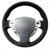 يغطي عجلة القيادة غلاف DIY من جلد الغزال مع خيوط وإبر لـ Qashqai X-Trail 2008-2012
