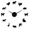 Wall Clocks Farm Animal DIY Large Silent Clock Acrylic Barn Kitchen Decoration