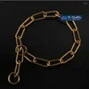 Hondenkragen HQ BD02 Hoge kwaliteit Strong Solid Solid Brass Chain Leash Collar Special 55-65cm voor middelgrote huisdieren
