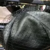 Berets 2023 Frühling Baskenmütze mit Schleier Mesh Sommer Schwarz Hut Chic Leder Französisch Show Mode Doppelschicht Caps Für Frauen Hüte