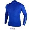 Men's Polos Muscle Brother Fitness Training Long Sleeve Base Shirt Tops Breathable Elasticity Moisture Wicking Quick-Drying Tight-Fit Quick-