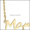 Pendentif Colliers Lettre en acier inoxydable Mama Collier Mères Love Sier Gold Rose Couleurs Bijoux pour mamans Day 427 Drop Livraison Pend Dhrhm