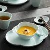 Assiettes Vaisselle en céramique chinoise cinq pièces tasse/bol/plat d'assaisonnement/assiette/cuillère créativité maison cuisine vaisselle ensemble assiette de petit déjeuner