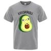 T-shirts pour hommes mignon avocat dessins animés impression hommes en vrac confortable hauts col rond surdimensionné T-shirt décontracté été T-shirt Sh