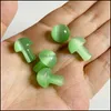 Arts And Crafts 2Cm Cats Eye Mini Mushroom Stone Statue Carved Decoration Cat Healing Crystal Gift Room Ornament Fish Tank Decor Dro Dhwle