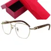 LUX Wooden Leg Bigrim Glasses Frame Ca Desi Peculier Irregular Metal Fullrim 54-18-140 for Prescription Eyewear Goggles fullset design case