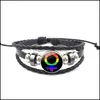 Bracelets porte-bonheur arc-en-ciel signe Lgbt Bracelet 18Mm gingembre bouton pression pour hommes Gay femmes lesbiennes cuir corde mode bijoux cadeau goutte D Ot76Y