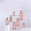 Packing Bottles 5Ml 10Ml 30Ml 50Ml Pink Glass Dropper Bottle Container Jar Pot Vials For Essential Oils Eyes Sample Drops Drop Refil Dh4Hn