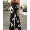 Women's Jumpsuits & Rompers 2023 Women Super Comfy Floral Dungarees Jumpsuit Fashion Trend Sling Print Wide Leg Loose Long Pant Trousers Ove