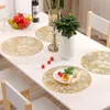 TAFELMATS 1PC ROUNT PVC Placemats Moderne Minimalistische stijl Dining Decor Non-Slip Placemat voor vakantiefeestje Wedding D5T7