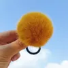 Small Solid Fur Ball With Elastic Rope Ribbon 5cm Handmade Hair Band For Kids Girls Hair Accessories 1490
