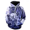 Herrtröjor 3D-tryck hoodie djurtryck huvtröjor tiger lejon full tröja s-6xl