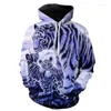 Męskie bluzy z kapturem z kapturem z kapturem z kapturem z kapturem pullover kurtka Tiger Lion pełna bluza s-6xl