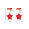 Dangle Küpeler Shineland 2023 Moda Kırmızı Beş Noktalı Yıldız Boncuk Boncuk Boncuk Damlası Boncuklar Derecesi Zarif Düğün Takı Hediye Yardımcısı