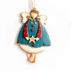 Christmas Decorations 1PC Rustic Painted Angel Year Natural Wood Tree Ornaments Pendant Hanging Gifts Xmas Decor Home Party