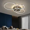 Plafonniers Moderne LED Lustre Éclairages Pour Salon Salle D'étude Or Noir Dimmable Intérieur Lampes Salon Foyer Lustres Lampadario Lumina