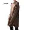 Casual Dresses Cashmere Autumn/Winter High Neck tjock överdimensionerad tröja Pullover Kvinnor Långa ärmar