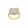 Band Rings Arrived Fl Cz Stone Paved Heart Charm Ring With Gold Sier Plated For Women Men Wedding Party Jewelry Drop Delivery Dhryo