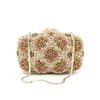 Kvällspåsar Nigeria Ladies Bridal Wedding Party Purses Women Diamond Luxury Flower Clutches Elegant Crystal