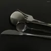 Servis set Silver Knife Fork Spoon SilverWareAtableWare Set Kök Flatvaror 24st Gold Matte Cotlary rostfritt stål