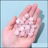 Arts And Crafts Natural Stone Pink Crystal 15Mm Heart Ornaments Quartz Healing Crystals Energy Reiki Gem Craft Hand Pieces Living Ro Dhkgt