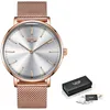 Montres-bracelets LIGE Super Slim Rose Gold Femmes Montres Business Quartz Montre Dames Top Femme Poignet Fille Horloge