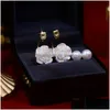 Baumeln Kronleuchter 2022 Mode Vorne und Hinten Elegante Weiße Perle Rose Blume Ohrringe Für Frauen Koreanischen Stil Ohrringe Drop liefern Dhpa8
