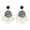 Stud Fashion Jewelry Shell Flower Petal Tassel Earrings Hollowed Dangle Drop Delivery Dhmji