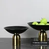 Placas Luxuros Black Gold Double Double Compote Stainless Fruit Plate