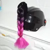 Мотоциклетные шлемы прибывают шлема косы женщины Wig Wig Motorbike MultyColor Twist Двойной косичек с присожностью