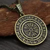 Colares pendentes de moda clássica tendência viking símbolo runa amulet nó bússola masculina colar boutique jóia