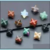 Arts And Crafts Natural Stone Merkaba Star Rose Quartz Crystal Chakra Ornaments Hand Handle Pieces Home Decoration Diy Necklace Acce Dhgdq