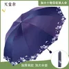 Umbrellas Thickened Sunshade Manual Folding Black Glue Double Reinforced Windproof 10 Bone Clear Umbrella