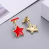 Dangle Earrings Shineland 2023 Fashion Red Five-point Star Bead Drop For Women Beads Statement Elegant Wedding Jewelry Gift & Chandelier