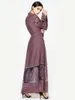 Ethnic Clothing Muslim Dress Women Cardigan Fashion Women's Embroidered Mesh Dubai Robe Abaya Turkey