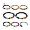 Brins de perles 8 mm Pierre naturelle 7 Bracelets Chakra Bracelets pour femmes Hommes Yoga Nce Perles Bouddha Prière Bracelet élastique Saint Valentin Dhnuh