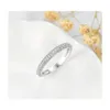 Anello solitario 100 Real 925 Sier Anelli per le donne Semplice doppio impilabile Gioielleria raffinata Set da sposa Accessorio per fidanzamento di nozze 20100 Dhdhn