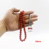 Strand Perles Brins Tasbih Naturel Rouge Agates Pierre Pierres Précieuses Misbaha Musulman Adha Eid Cadeau Islamique Accessoires 33 Perles Bracelet Chapelet