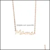 Pendentif Colliers Lettre en acier inoxydable Mama Collier Mères Love Sier Gold Rose Couleurs Bijoux pour mamans Day 427 Drop Livraison Pend Dhrhm