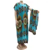 Ethnic Clothing 2023 Arrival African Clothes Women Fashion O-neck Batwing Sleeve Pullover Vestidos Muslim Maxi Dress Modern Scarf