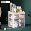 Förvaringslådor kosmetiska lådor transparent flerskiktslådor rackhylla makeup bänkbord smycken smink make up arrangör