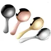 Dinnerware Sets 1Pcs Small Stainless Steel Spoon Short Handle Gold Tea Coffee Mini Dessert Kitchen Condiment Sugar Spice Salt Scoop