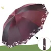 Paraplyer förtjockad solskydd manuell vikbar svart lim dubbel förstärd vindtät 10 benklart paraply